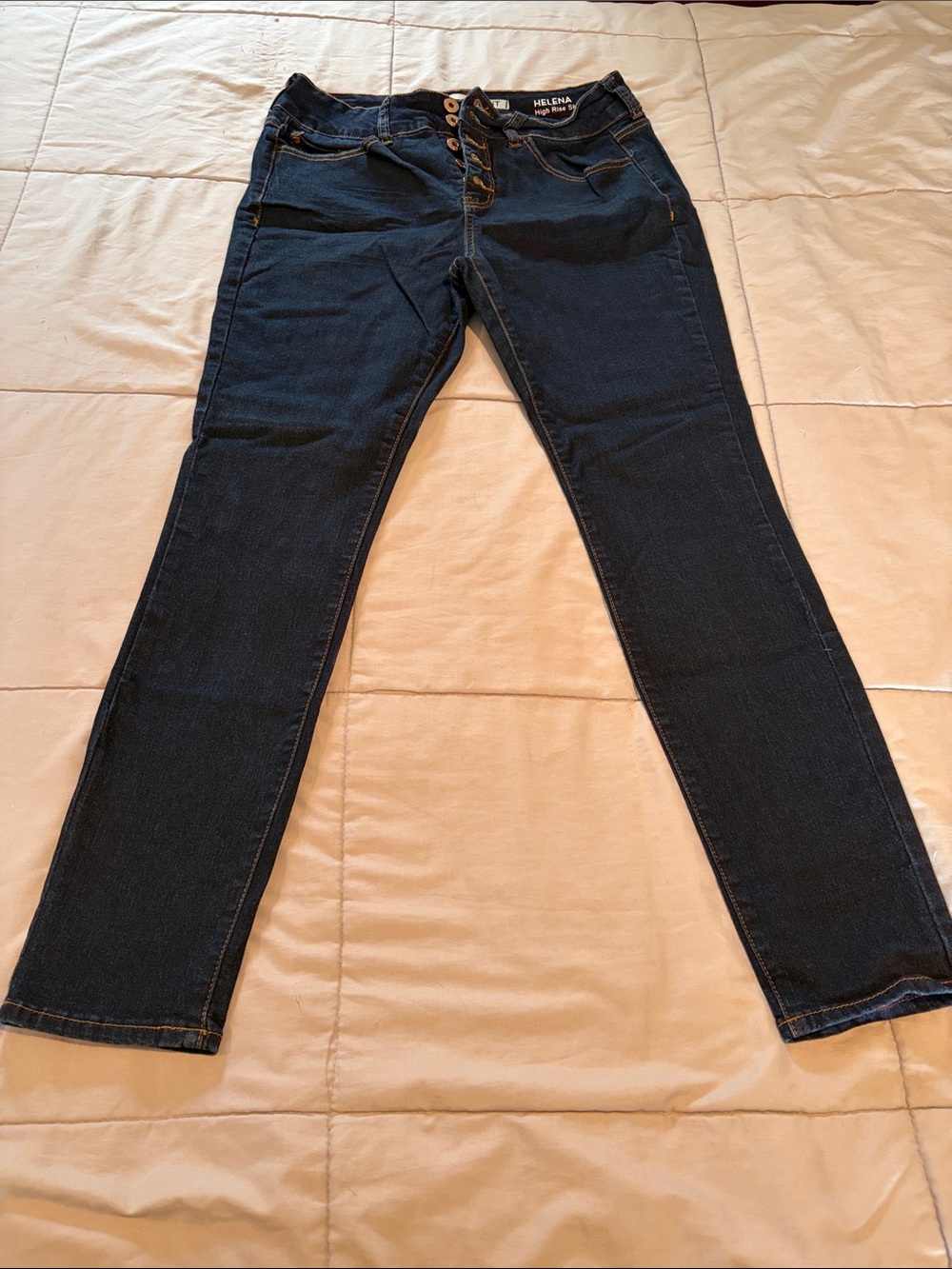 !it jeans Dark Navy Button-Fly Skinny Jeans